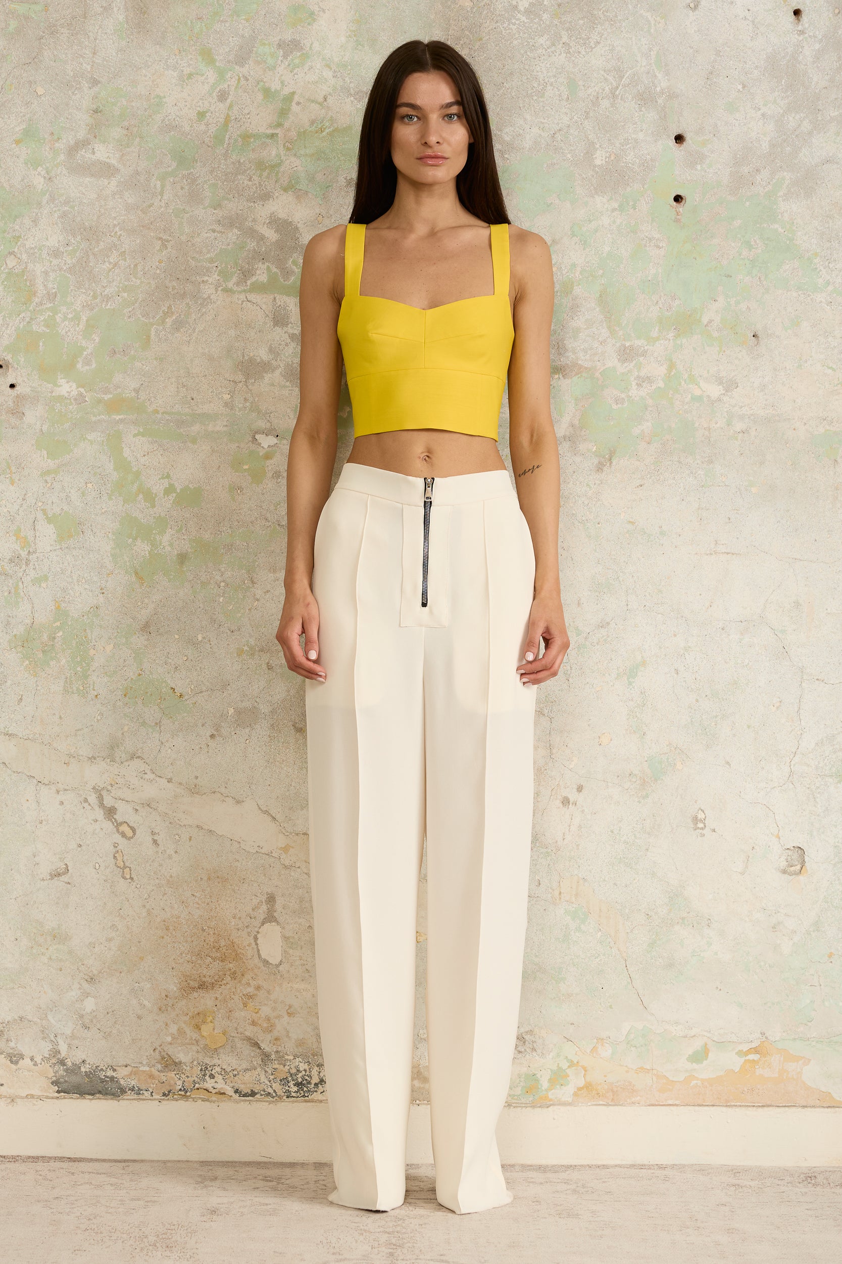 Contrast Silk Trousers