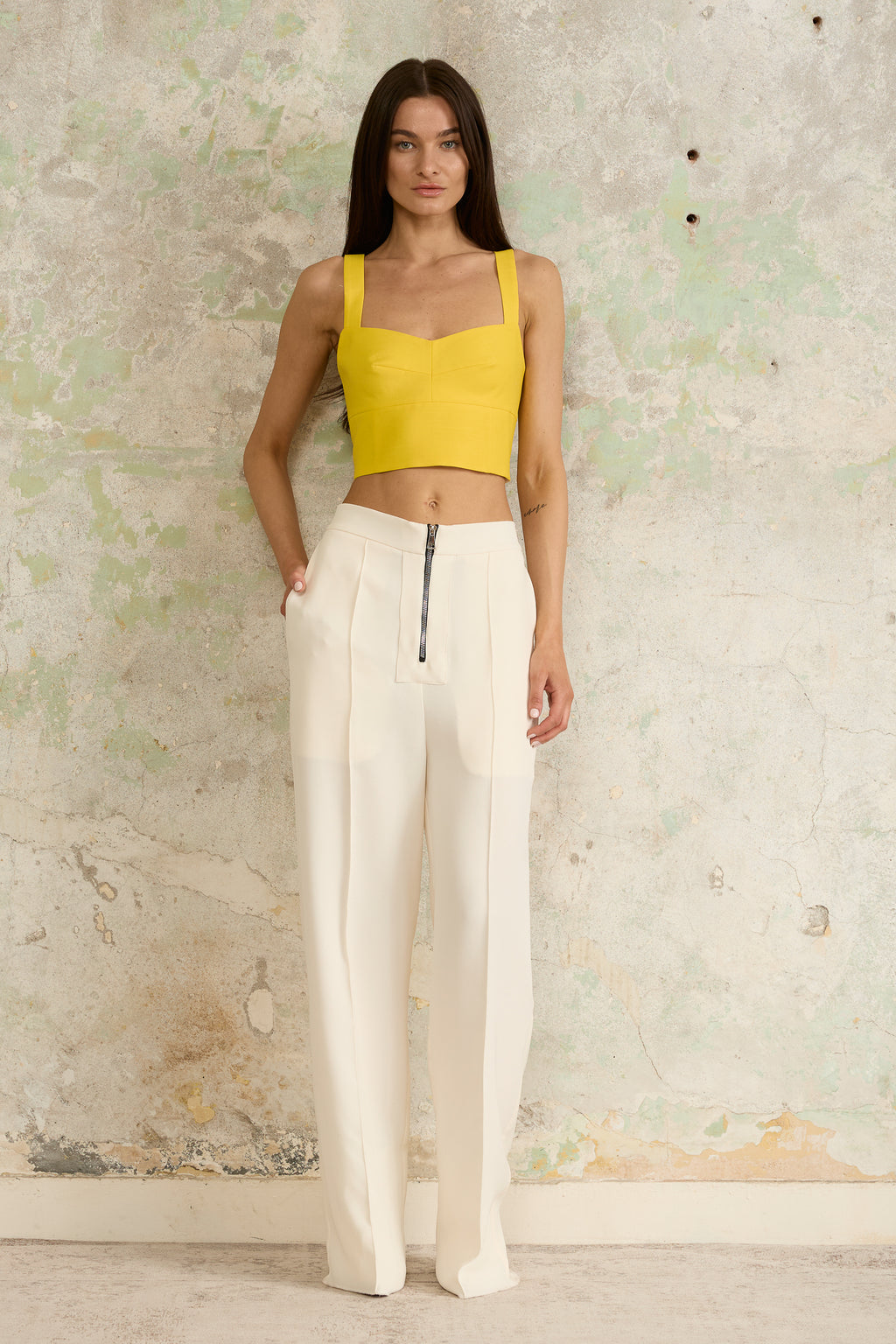 Contrast Silk Trousers