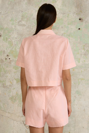 Coral Linen Shirt