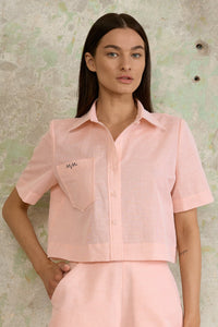 Coral Linen Shirt