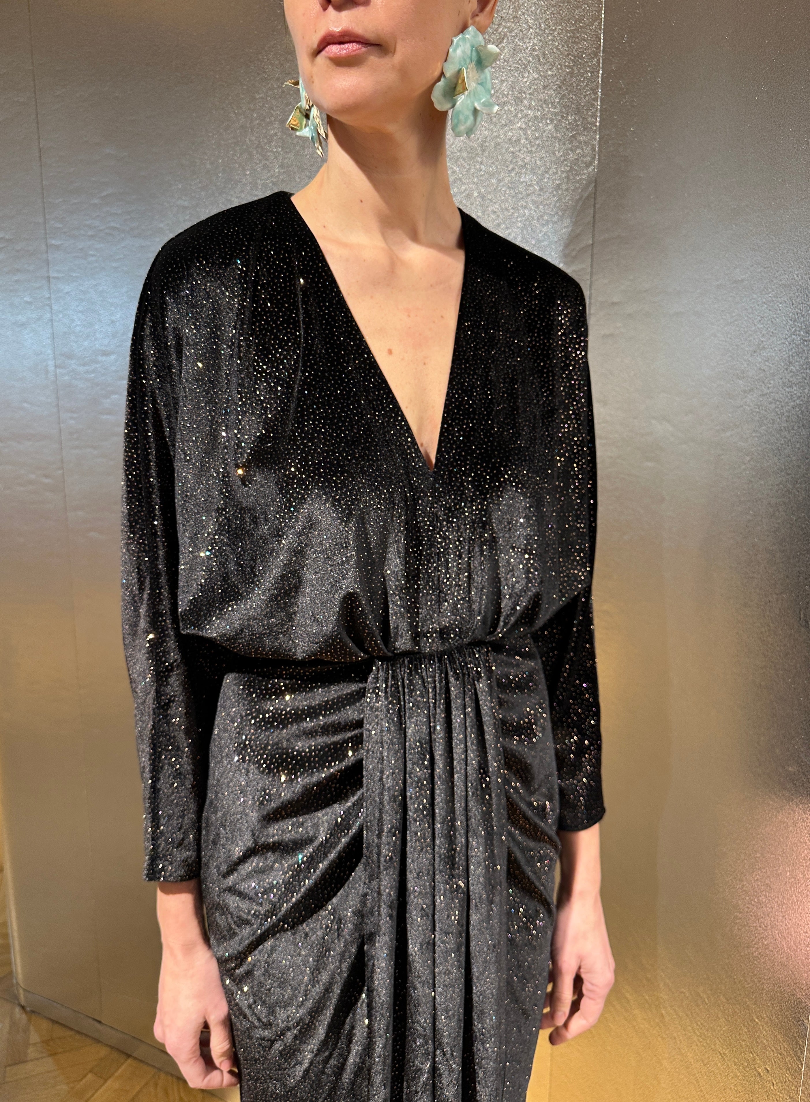 Black Galaxy Velvet Dalia Gown