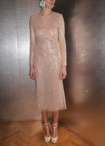 Limited Edition Aurora Diamond Blush Sequin Dress