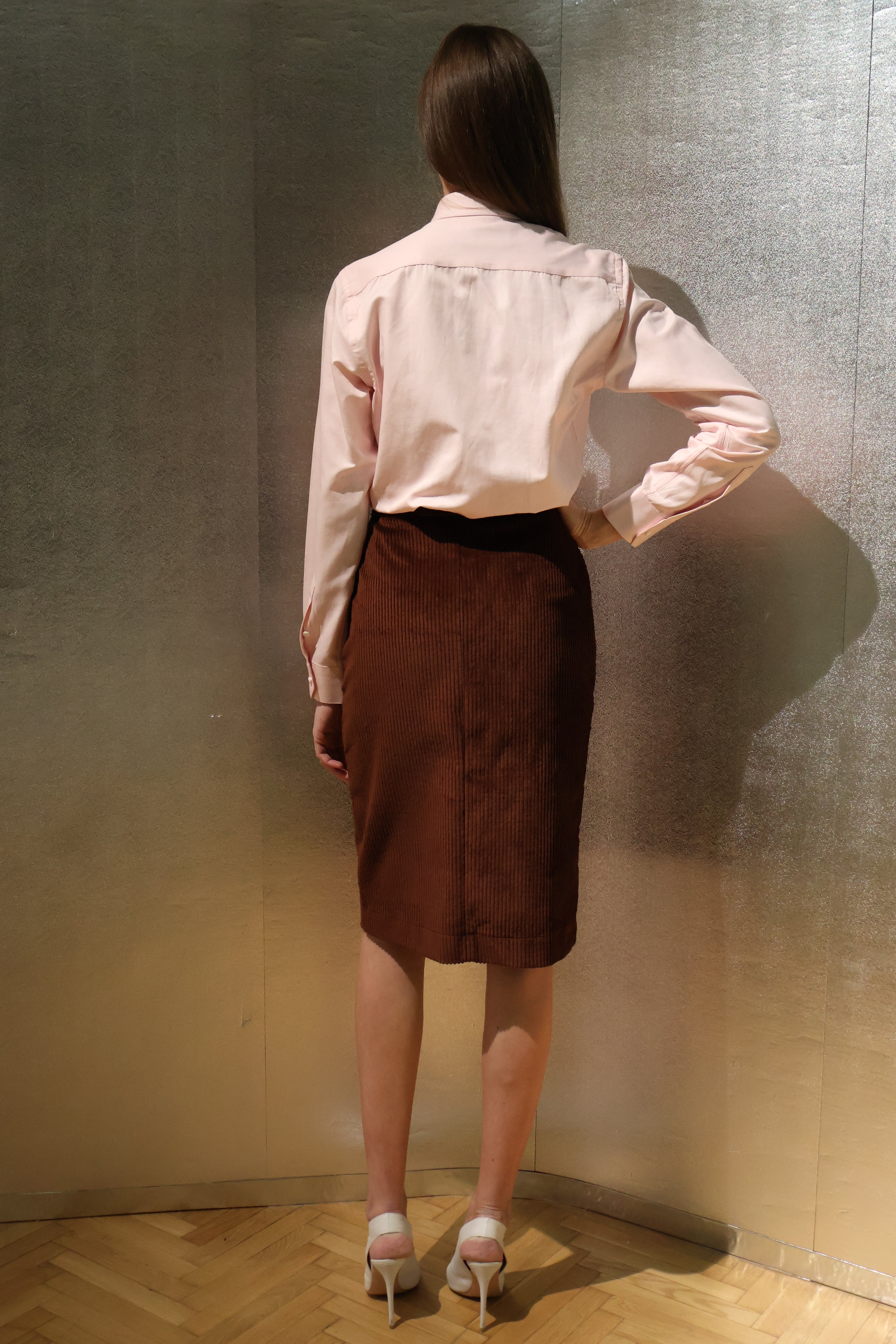 RAYA CARAMEL CORDUROY MIDI SKIRT