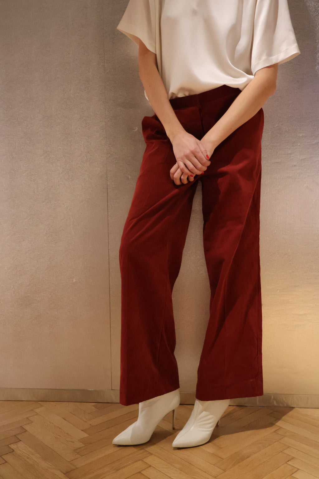 Raya Burgundy Corduroy Trousers