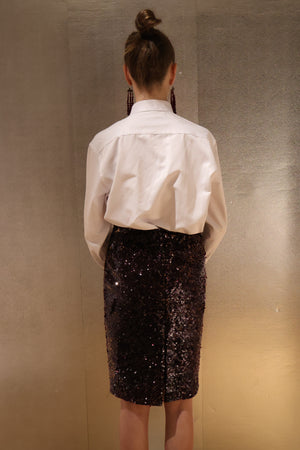 Wine Sequin Skirt