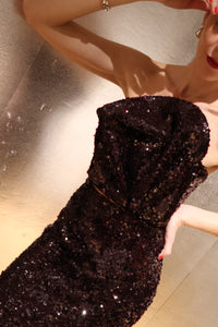 Iris Wine Sequin Bustier